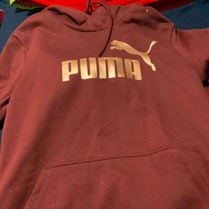A burgundy puma hoodie